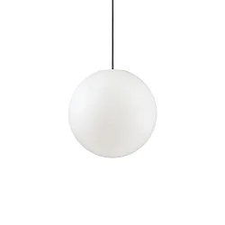 Pendelarmatuur voor buiten SOLE Ø 30CM baalvormig E27 IP44, opaalwit dimbaar