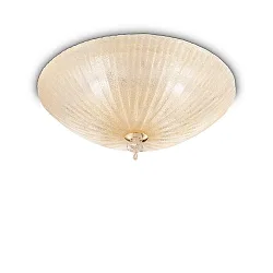 Plafondarmatuur SHELL 5-vlams E27 IP20, barnsteen, messing