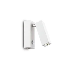 Wandarmatuur PAGE SQUARE draaibaar, met schakelaar IP20, wit