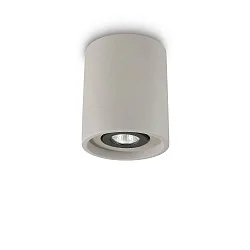 Plafondarmatuur OAK ROUND draaibaar GU10 IP20, grijs, overschilderbaar