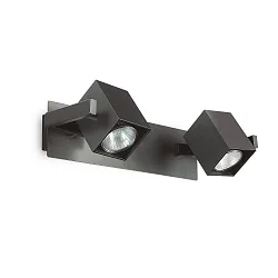 Wand- en plafondarmatuur MOUSE 2-vlams, draaibaar, roteerbaar GU10 IP20, zwart