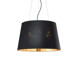 Pendant luminaire NORDIK-SP6, E27, Ø 60cm, black / gold on the inside