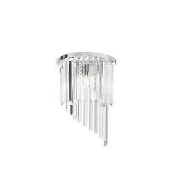 Wall luminaire CARLTON, 3 flames, E14, with octagon chains and chrystal rods