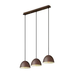 Pendelarmatuur FOLK 3-vlams E27 IP20, mat, koffie bruin dimbaar
