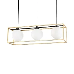 Pendelarmatuur LINGOTTO SP3 3-vlams, 1-voudig, instelbaar E14 IP20, zwart mat, messing gesatineerd dimbaar