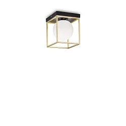 Plafondarmatuur LINGOTTO PL1 1-vlams E14 IP20, zwart mat, messing gesatineerd dimbaar