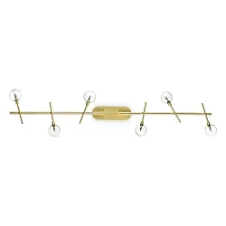 Wand- en plafondarmatuur MARACAS 6-vlams G4 IP20, helder, messing geborsteld