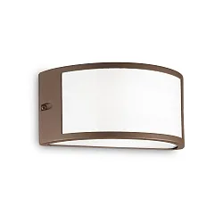 Wandarmatuur voor buitenshuis REX-1 E27 IP44, wit, Koffie bruin