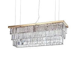 Pendelarmatuur MARTINEZ 8-vlams E14 IP20, goud, kristalhelder