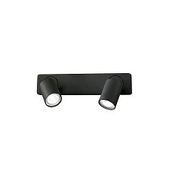 Wand- en plafondarmatuur RUDY 2-vlams, draaibaar, roteerbaar GU10 IP20, zwart, gepoedercoat