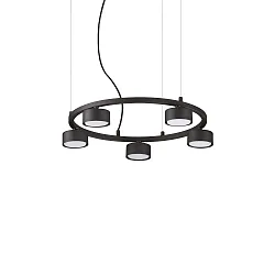Pendant luminaire MINOR ROUND, 5 flames, Ø 50cm, incl. GX53 7W 3000K, black