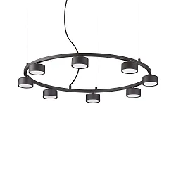 Pendant luminaire MINOR ROUND, 8 flames, Ø 76.5cm, incl. GX53 7W 3000K, black