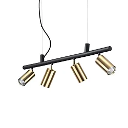 Spot DYNAMITE SP4 draaibaar, roteerbaar GU10 IP20, zwart, Messing gesatineerd