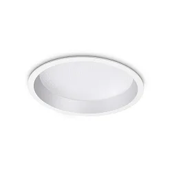 Recessed LED luminaire DEEP, IP20, Ø 21cm, aluminium white / diffus, 30W 4000K 3200lm 77°