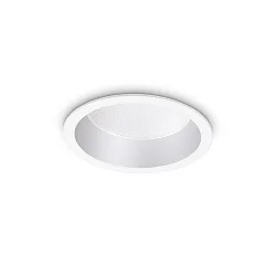 Recessed LED luminaire DEEP, IP20, Ø 10.3cm, aluminium white / diffus, 10W 4000K 1200lm 70°