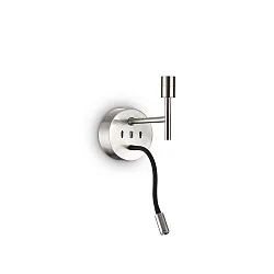 wall luminaire SET UP MAP2 2 flames, with flex arm, with USB connection E27 IP20, nickel