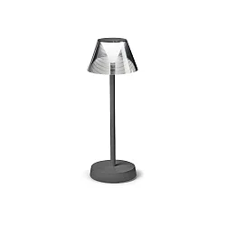 Tafellamp op batterijen LOLITA TL LED LED IP54, grijs dimbaar