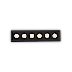 Inbouwdownlight LIKA FI SLIM  D12 6-vlams, UGR < 19, smal, on/off, met Randstroken IP20, zwart mat 