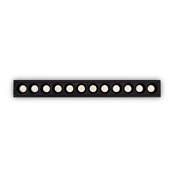 Inbouwdownlight LIKA FI SLIM  D24 12-vlams, UGR < 19, smal, on/off, met Randstroken IP20, zwart mat 