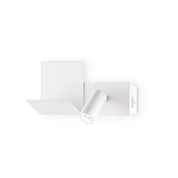 Wandarmatuur KOMODO-2 AP LED rechts, met USB-oplaadfunctie, met plank LED IP20, wit