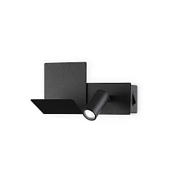 Wandarmatuur KOMODO-2 AP LED rechts, met USB-oplaadfunctie, met plank LED IP20, zwart