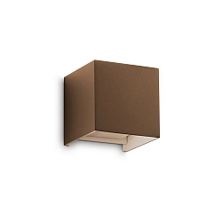 outdoor wall luminaire ATOM UP/DOWN 10CM up / down, cube shape, adjustable IP54, coffee brown 