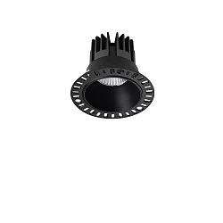 Plafondinbouwarmatuur GAME TRIMLESS ROUND 100MM rond, stijf, flush, UGR < 19, schakelbaar IP40/IP20, zwart 
