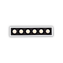 Inbouwdownlight LIKA FI SLIM  D12 6-vlams, UGR < 19, smal, on/off, met Randstroken IP20, wit mat 