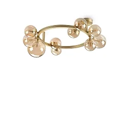 ceiling luminaire PERLAGE 10 flames G9 IP20, satined brass 