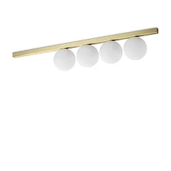 Plafondarmatuur BINOMIO 4-vlams G9 IP20, messing geborsteld dimbaar