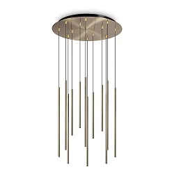 pendant luminaire FILO 12 flames IP20, brass 