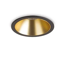 Plafondinbouwarmatuur GAME TRIM ROUND 120MM rond, stijf, UGR < 19, schakelbaar IP40/IP20, goud, zwart 