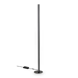 Staande lamp DORICA PT1 1-vlams, met Snoerdimmer, geribbeld IP20, zwart mat dimbaar