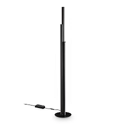 Staande lamp DORICA PT3 3-vlams, met Snoerdimmer, geribbeld IP20, zwart mat dimbaar