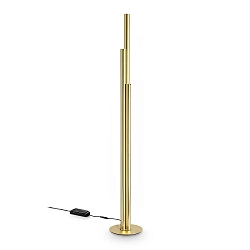 Staande lamp DORICA PT3 3-vlams, glad, met Snoerdimmer IP20, messing geborsteld dimbaar