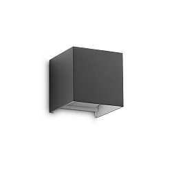 Wandarmatuur voor buitenshuis ATOM UP/DOWN 10CM up / down, Cubusvorm, instelbaar IP54, antraciet 
