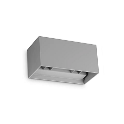 Wandarmatuur voor buitenshuis ATOM UP/DOWN 20CM up / down, hoekig, instelbaar IP54, grijs 