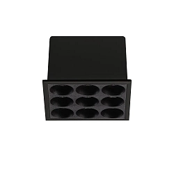 Inbouwdownlight LIKA FI SLIM SQUARE 9-vlams, smal, on/off, met Randstroken, UGR < 16 IP20, zwart mat 