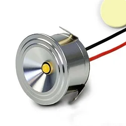 LED spot MiniAMP, IP54, 12V or 700mA, Ø 3cm / height 1.8cm, aluminium polished / clear, 3W 3000K 160lm 100°
