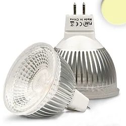 LED spot GLASS-COB MR16 prismatic, 12V AC / DC, GU5.3, 6W 2700K 470lm 70°, dimmable