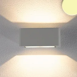 Outdoor LED wall luminaire Up&Down, angular, 4x3W CREE, IP54, 3000K 490lm 120°, aluminium, silver