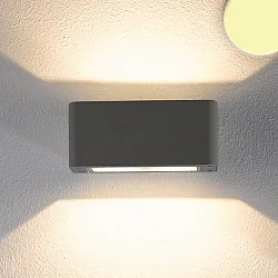 Outdoor LED wall luminaire Up&Down, angular, 4x3W CREE, IP54, 3000K 490lm 120°, aluminium