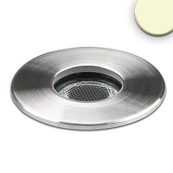Recessed outdoor LED spot, IP67, 12V AC / DC, 2W CREE, 3000K 160lm 60°, inox steel / clear