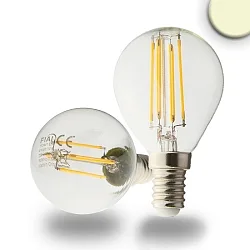 LED filament ILLU in drop shape, E14, 4W 2700K 350lm 360°, dimmable, clear