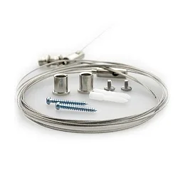 Steel rope suspension (2 pc.) for ISOLED tub lights / linear luminaires, with ceiling screwing + counter piece, 250cm