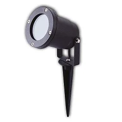 Outdoor surface spot, IP65, GU10, excl. lamps, rotatable and swivelling, incl. Earth spike + cable, black