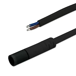 Aansluitstekker FEMALE 100CM, 2x0.75 met open Kabel, 2-polig, zwart