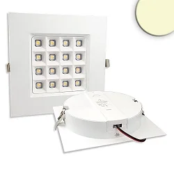 LED downlight PRISM, UGR<19, suitable for offices, IP54, angular, 11 x 11cm, fixed optics, dimmable, 10W 3000K 980lm 90°