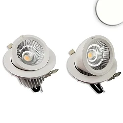 LED shop downlight SPHERE, IP42, Ø 16.4cm, swivelling + rotatable, not dimmable, white, 35W 4000K 3200lm 38°