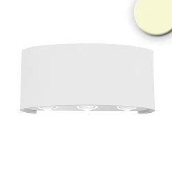 Outdoor LED wall luminaire Up&Down 6*1W CREE, with focus lenses, IP54, 6W 3200K 480lm, overlay beams, aluminium, sand white